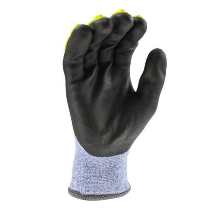 RADIANS Radians¬Æ Cut Resistant Insulated Gloves, Micro Nitrile Palm, HV Grn/Blk/Blu, XL, 1 Pr RWG604XL